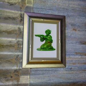 Geisha With Shotgun Plastic Army Man Framed Art Print By Neon Nicho